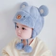 thumbnail image 4 of Joernso Winter Warm Baby Hats Toddler Earflap Bear Hat with Soft Ball Unisex Infant Snow Cap Fleece Warm Hemming Caps for Newborn, 4 of 8