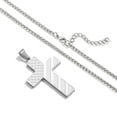 thumbnail image 6 of APSVO Silver Cross Necklaces for Men American Flag Pendant Chain Catholic Christian Religious First Communion Graduation 4th of July Father's Day Jewelry Gifts Ideas Dad Husband Son Age, 6 of 7