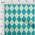 thumbnail image 2 of oneOone Cotton Jersey Dark Teal Green Fabric Check Argyle Sewing Material Print Fabric By The Yard 58 Inch Wide, 2 of 4