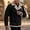 Black-A, variant on Men Faux Fuzzy Jacket Sherpa Lined Coat Suede Leather,Fleece Lining, Turn Collar,Zip Closure,Pockets,Warm Winter Coat,Windproof Men Coat