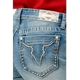 thumbnail image 3 of Grace in LA Women's Western Embroidered Steerhead Cut Off Denim Jean Shorts (26, Blue Fade Wash), 3 of 3