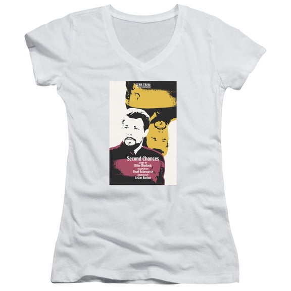 Star Trek Tng Season 6 Episode 24 Junior Women's V-Neck T-Shirt White