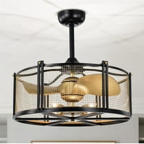 Bailey 25.2 in. 6-Light Indoor Matte Black and Gold Finish Ceiling Fan with Light Kit and Remote