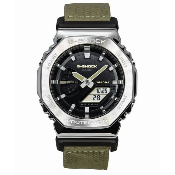 Casio G-Shock Utility Metal Collection Analog Digital Cloth Strap Black Dial Quartz GM-2100C-5A 200M Men's Watch