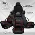 thumbnail image 7 of AOMSAZTO Seat Covers for Audi A3 2006-2024: Full Set 5 Seats Faux Leather Car Seat Cover Protector (2 Row 5 Seat, Black&Redline), 7 of 7