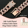thumbnail image 6 of Gold Dog Chain Collar Diamond Cuban Link Dog Collar 13mm Wide Dog Necklace Metal Cat Chain Pet Crystal Collar Jewelry Accessories for Small Medium Large Dogs Cats, 6 of 6