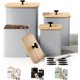 thumbnail image 1 of Juego de 4 botes de cocina para encimera con etiquetas de pizarra personalizables y rotulador - Botes de cocina de hierro grandes con tapas herméticas - Juegos de botes para la cocina - Juego de, 1 of 6
