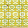 thumbnail image 2 of Ambesonne Floral Fabric by the Yard Upholstery, Scandinavian Pattern, 1 Yard, Vermilion Yellow, 2 of 5
