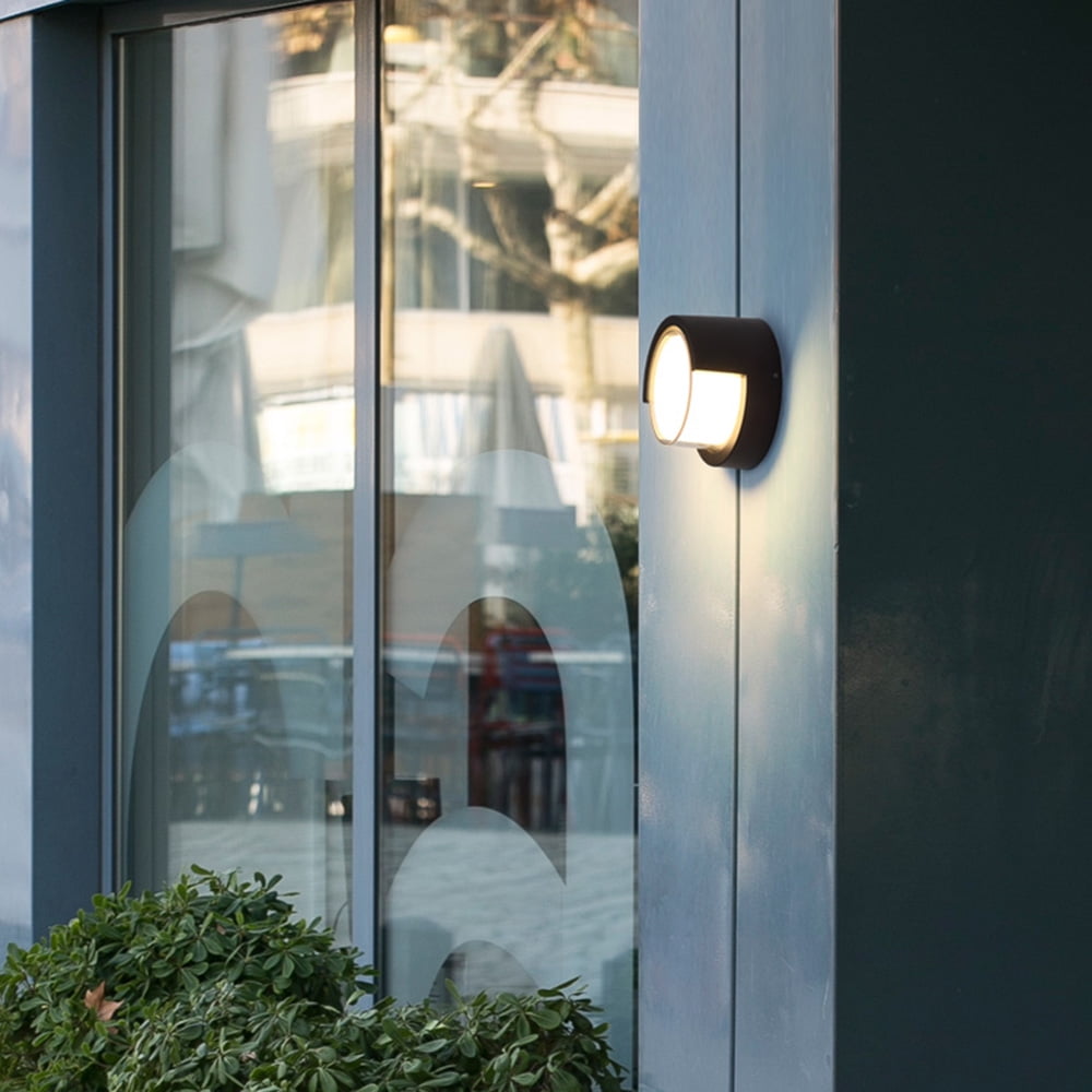 Pathson Outdoor Aluminum LED Wall Lantern Garden Light LED Black Waterproof Exterior Wall Lamp 8 Watt Power Saving