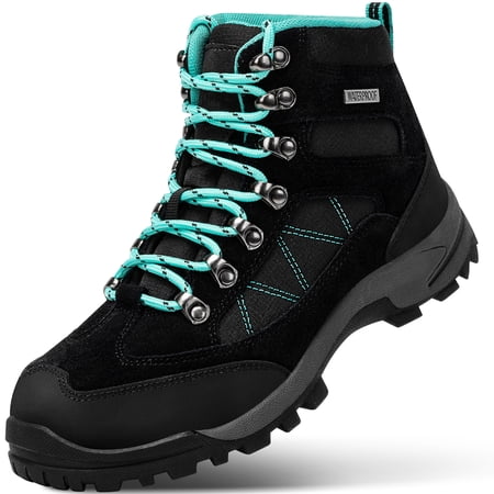 Hiking Boots Women Waterproof Breathable Ankle Support Womens Hiking Boots Durable Womens Hiking Boots for Outdoors Black 7