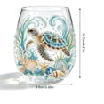 thumbnail image 2 of Summer Beverage Cups,Printed Glassware,Seaside Pattern Clear Stemless Wine Tumblers Tropical Summer Cocktail Cups(D4IN), 2 of 5