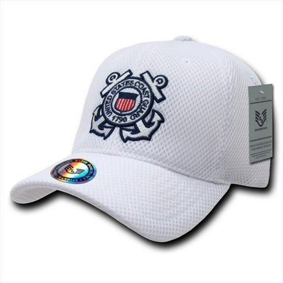 S002-COASTG-WHT Air Mesh Military Caps, Coast Guard, White