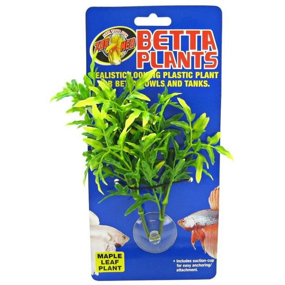 Zoo Med Betta Plants Maple Leaf | Naturalistic Plastic Plant for Betta Bowls  Small Aquariums