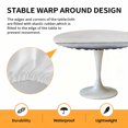 thumbnail image 6 of Abstract White Black Elastic Fitted Round Table Cover Oil Painting Art Waterproof Outdoor Tablecloth for Holiday Party, Picnic, Patio & Dining Fits Tables Up to 36"-44", 6 of 8