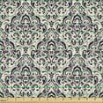 thumbnail image 2 of Ambesonne Damask Fabric by the Yard Upholstery, Monochrome Floral Ornaments, 3 Yards, Eggshell and Plum, 2 of 5