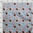 thumbnail image 2 of oneOone Cotton Flex Dusty Blue Fabric Flower Watercolor Sewing Material Print Fabric By The Yard 40 Inch Wide, 2 of 4