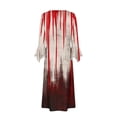 thumbnail image 5 of WFJCJPAF 2024 New Halloween Clearance! Halloween Dresses for Women Plus Size 26,Women's Fashion Printed Casual Long Sleeve V-Neck Dress - Khaki S, 5 of 5