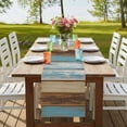 thumbnail image 4 of Table Runners 70 Inches Long Dress Scarves, Blue Brown Farmhouse Coffee/Dining/Kitchen Table Decor, Holiday Table Runner, Farmhouse Rustic Wooden Plank Board 13x70 Inch, 4 of 9