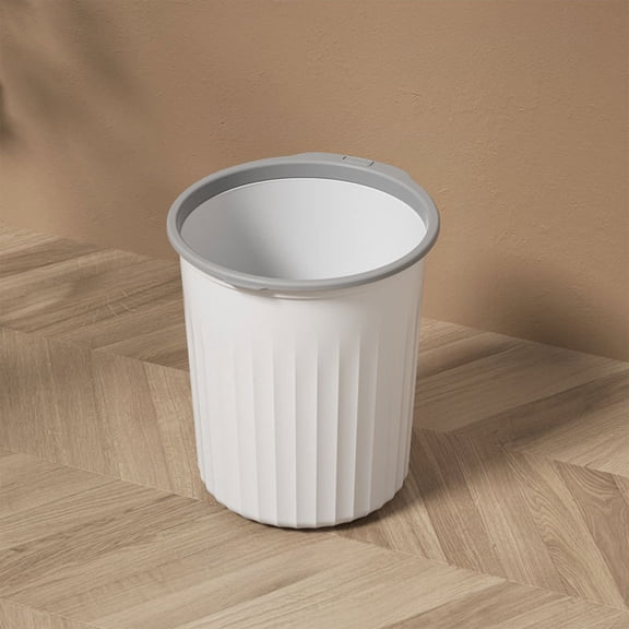 Detachable Trash Can with Pressure Ring,Small Round Household Garbage Bin with Anti-Slip Matte Finish,Easy-to-Clean Compact Trash Can for Desk Counters Bathroom and Bedroom Organization-Free Size