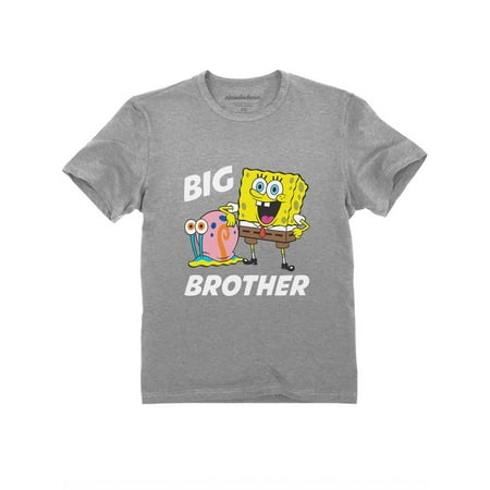 

Tstars Boys Big Brother Shirt SpongeBob and Gary Big Brother Funny Humor Pregnancy Announcement Big Bro Gifts for Brother Toddler Kids Graphic T Shirt