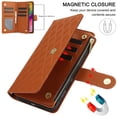 thumbnail image 6 of Decase for iPhone 16 Pro Max Wallet Phone Case with Crossbody Lanyard Strap & Wrist Strip,Shockproof Stylish Zipper Pockets Case with Card Slots+Cash Slots,PU Leather Flip Folio Book Design,Brown, 6 of 12