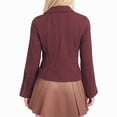 thumbnail image 4 of Towmus Women's Striped Button Down Shirts Flare Sleeve Slim Fit Blouses V Neck Collared Y2k Crop Tops Streetwear, 4 of 9