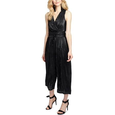 Foil Jumpsuit - Rachel Rachel Roy Womens Pleated Cropped Jumpsuit Black 8