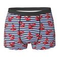 thumbnail image 6 of Men's Boxer Briefs, red Anchor blue stripe cute Soft Comfy Mens Underwear Boxer Briefs Breathable With Widen Waist, 6 of 7