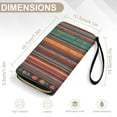 thumbnail image 6 of Womens Wallet Bifold Ladies Cluth Bag Wristlet Wrist Strap Long Purse Mexican BOHO Strips Design, 6 of 6