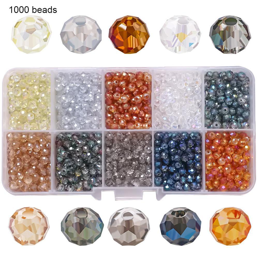 Many Colors 100pcs Faceted Glass Crystal Fingings Loose Bicone Spacer Beads 4mm 