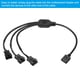 thumbnail image 5 of Cable divisor Uxcell 12V de 4 pines, 2 piezas de cable de alimentación para ventiladores PWM RGB con conector de extensión macho ARGB de 1 a 3, negro, 5 of 7