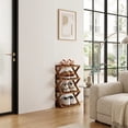 thumbnail image 2 of SHIBAILI 4-Tier Bamboo Folding Shoe Rack - No Assembly, Space-Saving(Tawny), 2 of 10