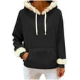 thumbnail image 3 of UTSJKR Christmas Hoodies for Men Women Fuzzy Fleece Lined Hooded Sweatshirt Thick Cozy Warm Long Sleeve Unisex Pullover Black XXL, 3 of 8