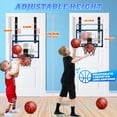 thumbnail image 2 of Flooyes Indoor Basketball Hoop for Kids, Adjustable Height Over the Door Basketball Hoop with Scoreboard, Mini Hoops Basketball Toys Christmas Birthday Gifts for Boys Age 4 5 6 7 8 9 10 11 12+ (Blue), 2 of 8