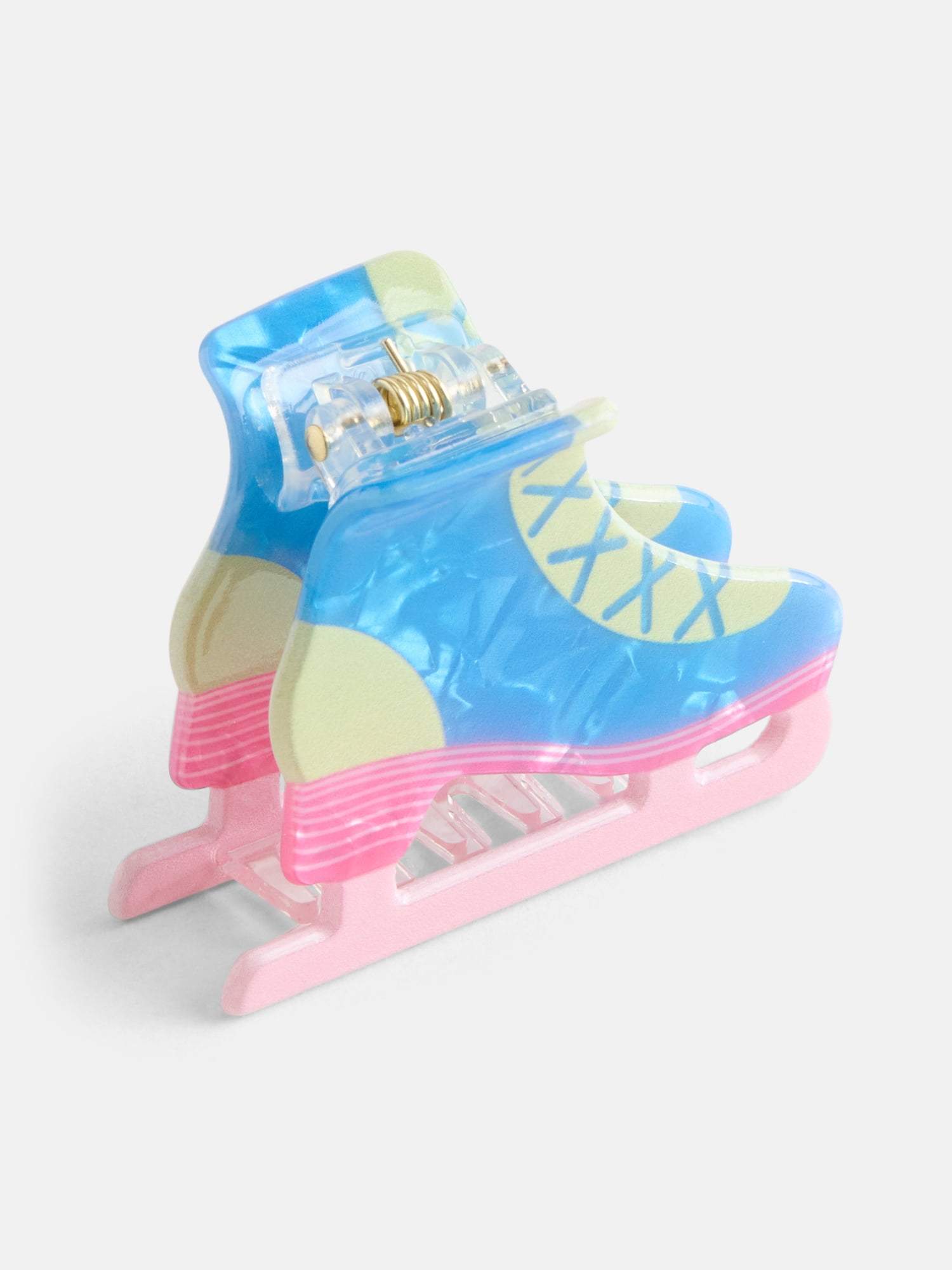 No Boundaries Women’s Ice Skate Claw Clip, Pink/Blue, One Size