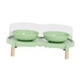 thumbnail image 2 of Comederos elevados para gatos, comedero elevado con base antideslizante, juego de cuencos para comida y agua, Verde, 2 of 9