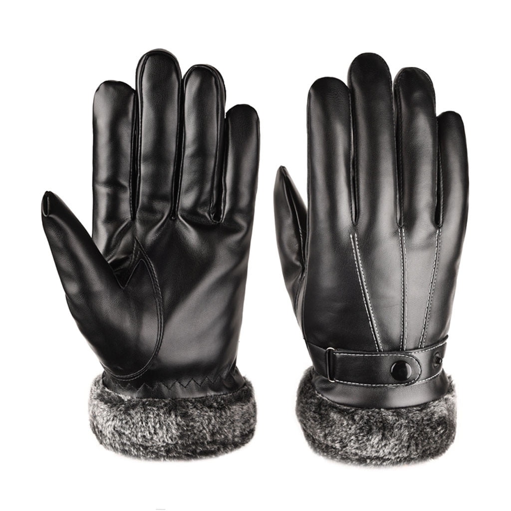 Leather Gloves for Men Winter Men Leather Winter Warm Motorcycle