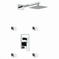 thumbnail image 2 of Kube Bath  Aqua Piazza Chrome Brass Shower Set With 8-inch Square Rain Shower and 4 Body Jets, 2 of 5