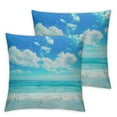 thumbnail image 2 of JRXY Throw Pillow Cover Tropical Sandy Beach Theme Ocean Sea Sunshine Vocation Outdoor Summer Time Waves Decor Lumbar Pillow Case Cushion for Sofa Couch Bed 2pcs White, 2 of 6