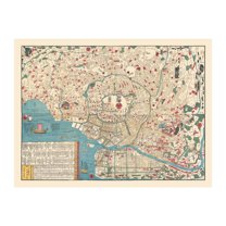 Tokyo Art, 1854 Vintage Map of Tokyo Japan History Wall Decor Gift, Old Tokyo Map - 36" x 24" Unframed Print