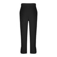 thumbnail image 5 of Miluxas Long Pants for Men Drawstring Side Buttons Straight Breathe Trousers Wide Leg Casual Beach Pant Working Outdoor Wear Black, 5 of 9