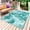 Teal Blue, variant on Ocean Waves Outdoor Rug for Patio/Deck/Porch, Non-Slip Large Area Rug 5 x 8 Ft, Abstract Turquoise Summer Beach Water Indoor Outdoor Rugs Washable Area Rugs, Reversible Camping Rug Carpet Runner