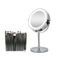 thumbnail image 1 of 10X Magnifying Makeup Mirror With Light LED Cosmetic Mirrors Round Shape Desktop Vanity Mirror Double Sided Backlit Mirrors ,Widely Use, 1 of 6