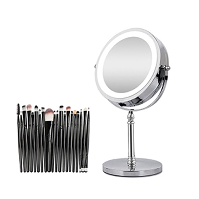 10X Magnifying Makeup Mirror With Light LED Cosmetic Mirrors Round Shape Desktop Vanity Mirror Double Sided Backlit Mirrors ,Widely Use