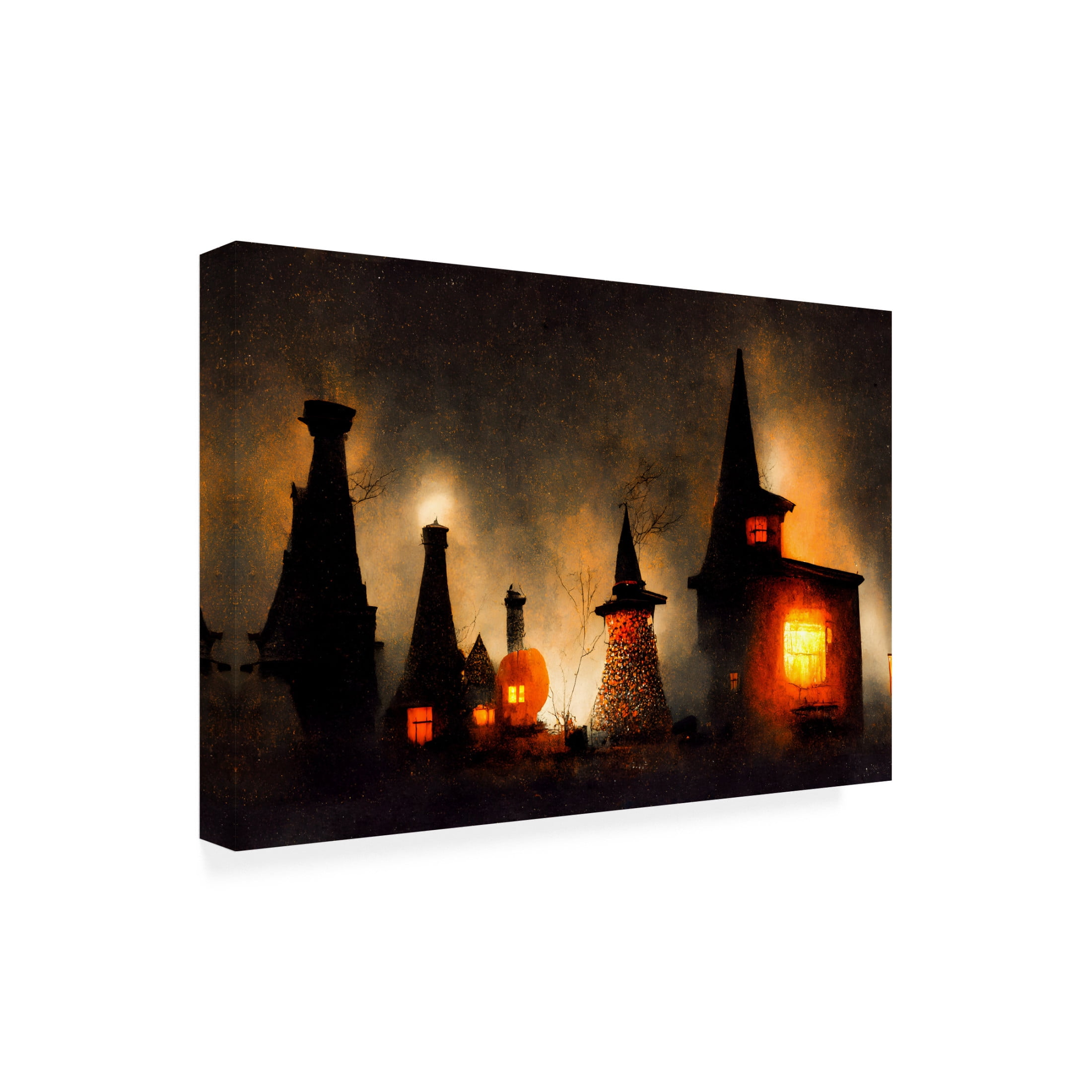 Canvas Wall Art - Treechild 'Village of the Witches' Wall Art for Living Room, Bedroom, or Office D?cor by Trademark Fine Art - 32 x 22 Inches