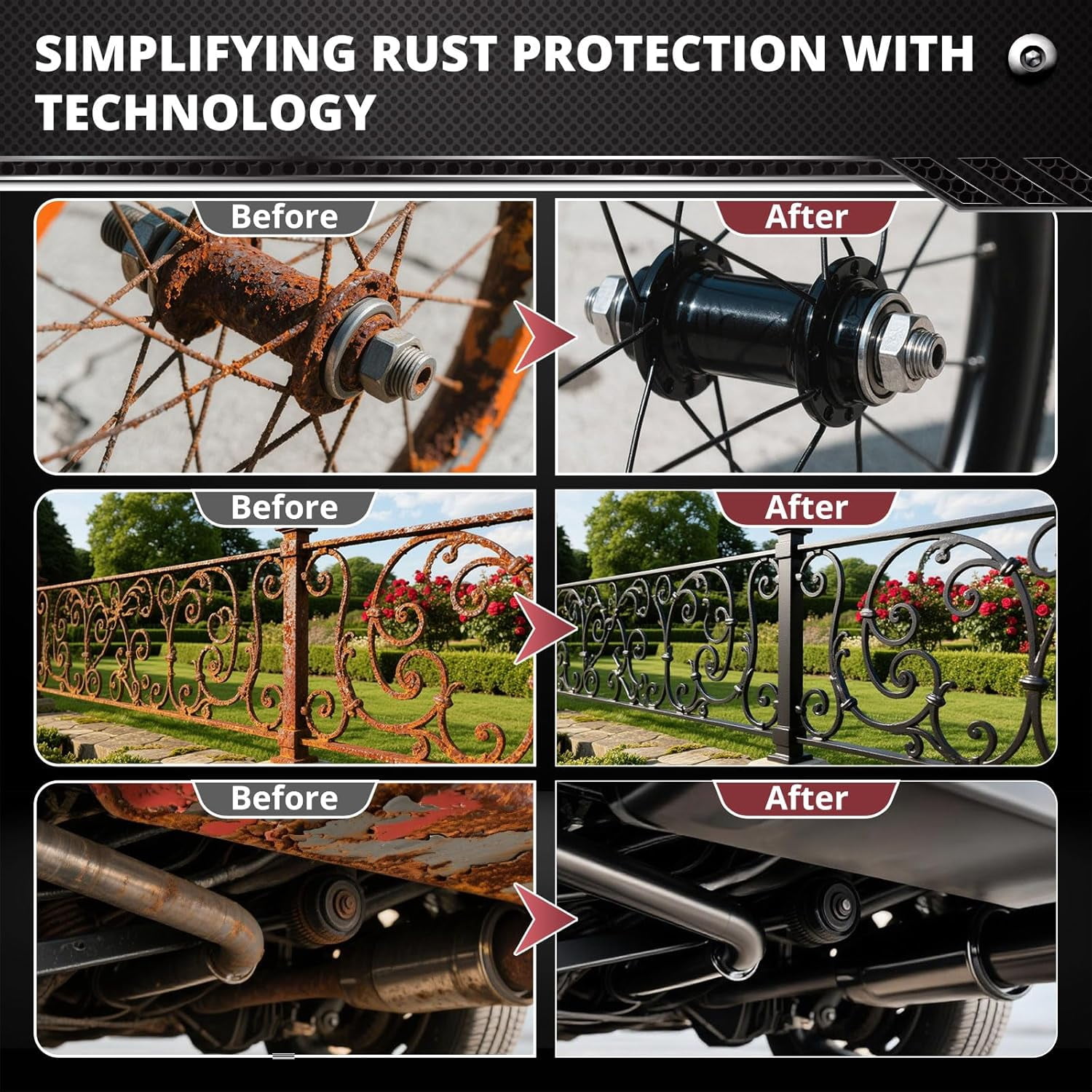 DWIL Rust Converter for Metal, 2 in 1 Rust Converter Paint and Primer, Converts Rust to Long-Lasting Protective Coating, Anti Rust and Rust Prevention Paint, No Sanding or Primer Needed, Black, 32 oz