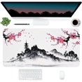 thumbnail image 3 of Japanese Hills Cherry Blossom Floral Desk Mat,Extended Gaming Mouse Pad Large Non-Slip Rubber Base Mousepad with Stitched Edges,Waterproof Desk Pad for Computer/Laptop/Work/Office/Home 31.5" X 15.7", 3 of 6