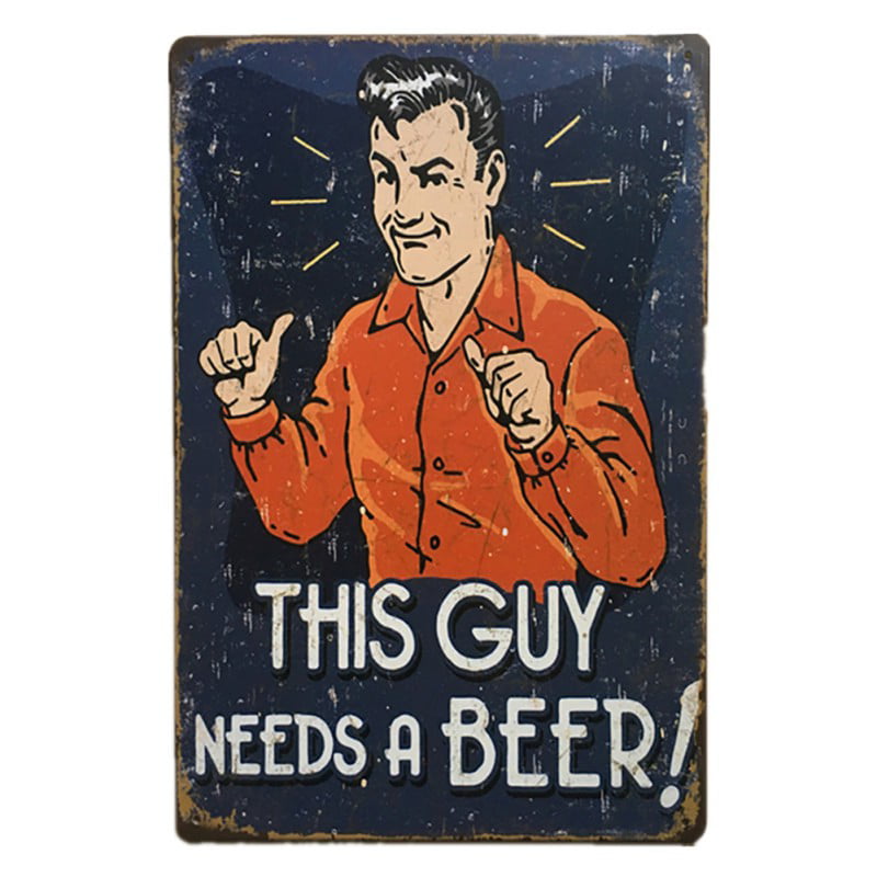 Metal Tin Sign beer all a man needs Decor Bar Pub Home Vintage Retro Poster 