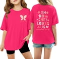 thumbnail image 3 of LRen Girls Short Sleeve T-Shirts Kids Letter Print Shirts Cute Summer Basic Tees Tops Soft Fashion Crewneck Tees, 3 of 5