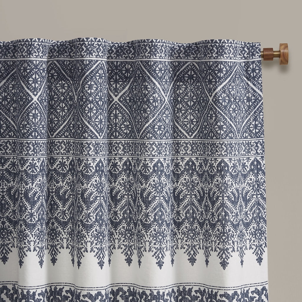 MAYEERTY Cotton Printed Curtain Panel with Chenille detail and Lining(Only 1 Pc Panel)